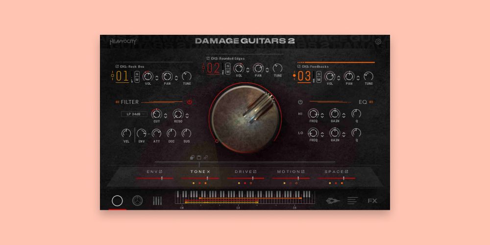 Heavyocity「Damage Guitars 2」ヘヴィでエッジの効いたギターフレーズを自在に操る！アナログチューブアンプ搭載した真のギターサウンドを実現する最強メタルギタープラグイン｜DTMプラグインセール