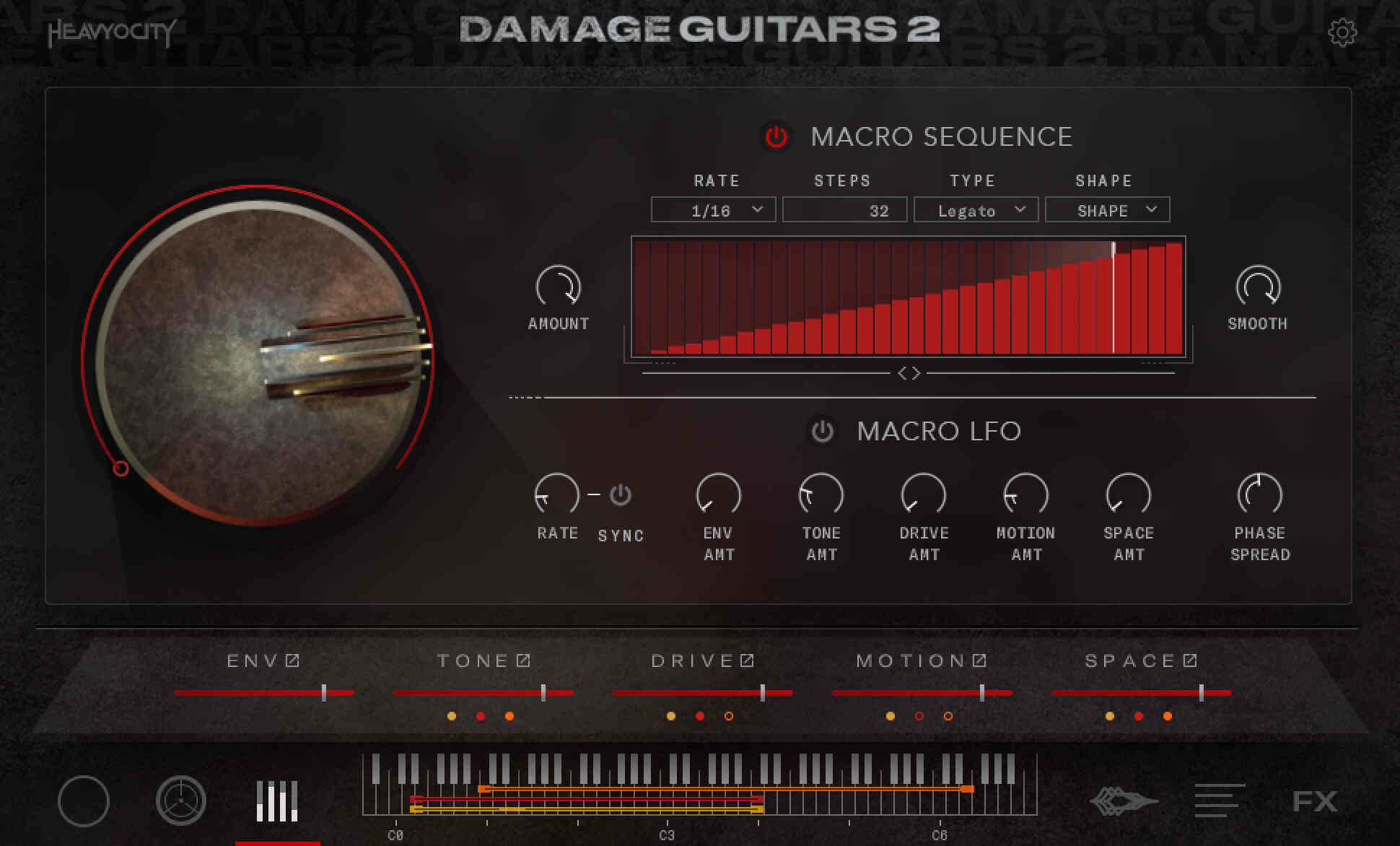 Heavyocity「Damage Guitars 2」ヘヴィでエッジの効いたギターフレーズを自在に操る！アナログチューブアンプ搭載した真のギターサウンドを実現する最強メタルギタープラグイン｜DTMプラグインセール