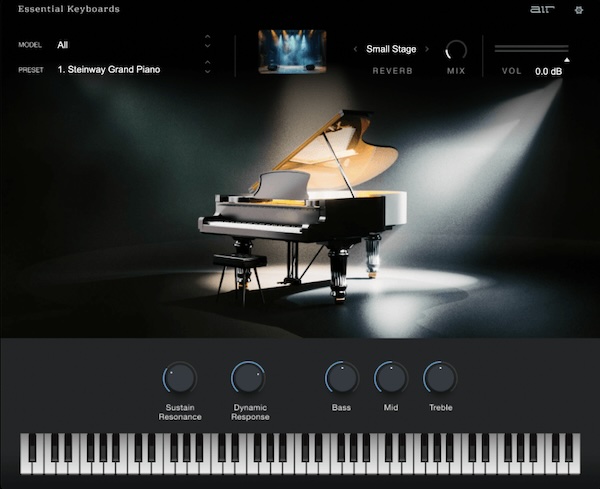 AIR Music Technolog「AIR Essential Keyboards」SteinwayグランドピアノからRhodes、トーンホイールオルガンまで！13種類の鍵盤楽器を1つに集約したプロ仕様のバーチャル鍵盤音源｜DTMプラグインセール