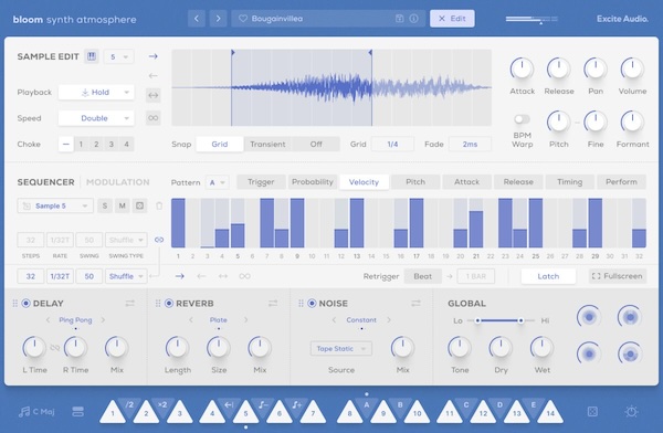 Excite Audio「Bloom Synth Atmosphere」水中ドローンから幻想的アルペジオまで全てを網羅！250プリセット収録し 4つのマクロで音色を自在に操作できるアンビエントシンセ｜DTMプラグインセール