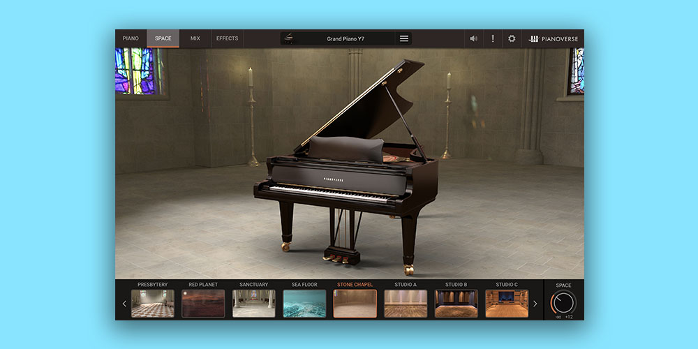 IK Multimedia「Pianoverse - Grand Piano Y7」リアルピアノと無限の音響空間が融合！ハンマーノイズから弦の共鳴まで完全調整可能なプロスタジオ品質のヤマハC7ピアノ音源｜DTMプラグインセール