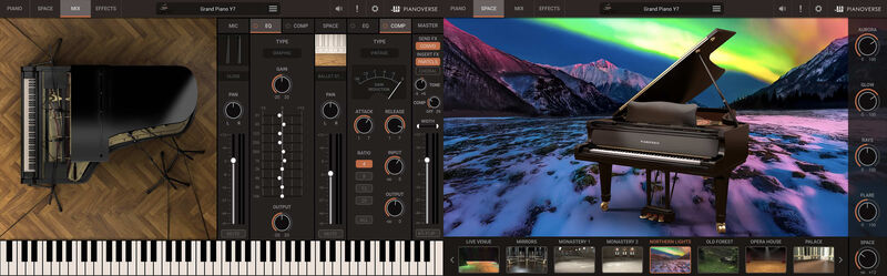 IK Multimedia「Pianoverse - Grand Piano Y7」リアルピアノと無限の音響空間が融合！ハンマーノイズから弦の共鳴まで完全調整可能なプロスタジオ品質のヤマハC7ピアノ音源｜DTMプラグインセール