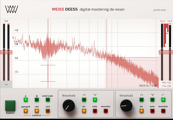 Softube「Weiss Deess」ボーカルからマスタリングまで完璧な歯擦音処理！理想的なde-esser探しはこれで終わりにするSoftube×Weissコラボレーションから生まれた次世代シビランス処理プラグイン｜DTMプラグインセール