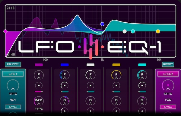 DHPlugins「LFO-EQ」オールパスフィルターモードと内蔵エフェクト搭載であらゆる音源に動きとリズムを加える！周波数・ゲイン・Qファクター・バンドミックスを変調できる革命的EQプラグイン｜DTMプラグインセール