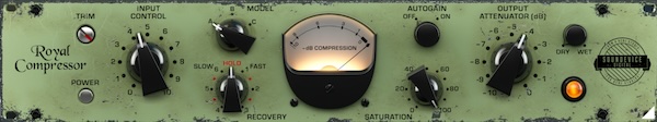 United Plugins「Royal Compressor」ボーカル、ベース、ドラムに最適！たった数本のノブで魔法のような音色を実現するインテリジェント機能満載の最新ヴィンテージコンプレッサー｜DTMプラグインセール