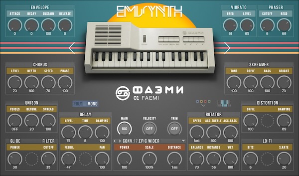 Strix Instruments「EMISYNTH」30〜50年前のソビエト製子供用シンセサイザー11台をを完全収録！時間と保存状態が生み出した個性的な音色を持つ独特のレトロサウンド｜DTMプラグインセール