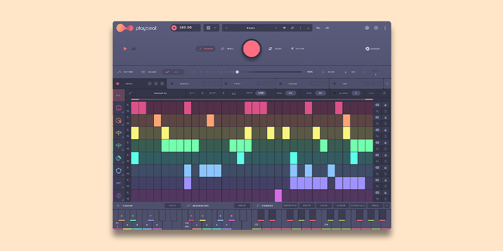 Audiomodern「Playbeat 4」ジャンル別パターン生成で初心者でも簡単にグルーヴが作れる！ランダマイズ機能を搭載した、あなたの音楽センスを増幅する最先端ビートメーカー｜DTMプラグインセール