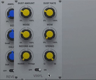 AudioThing「Vinyl Strip」ビンテージサウンドを実現する歪み、コンプ、リバーブ、ビニール...すべてが一つに！ドラッグ＆ドロップで自由にカスタマイズ可能な6つのモジュールで構成されたマルチエフェクトプラグイン｜DTMプラグインセール