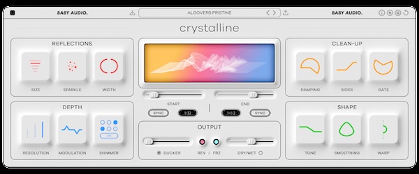 Baby Audio「Crystalline」次世代アルゴリズムリバーブ！テンポに同期する機能を搭載し、曲に完璧に溶け込む透明感のある空間を実現する次世代スタジオリバーブ｜DTMプラグインセール