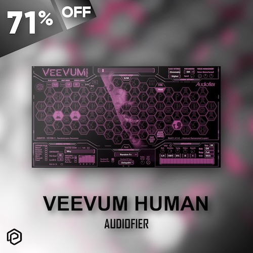 Audiofier「Veevum Human」人間の声を自在に操るシネマティック音源！幻想的なアンビエントサウンドからダイナミックなボーカルエフェクトまで唯一無二のサウンドを生み出すプラグイン｜DTMプラグインセール