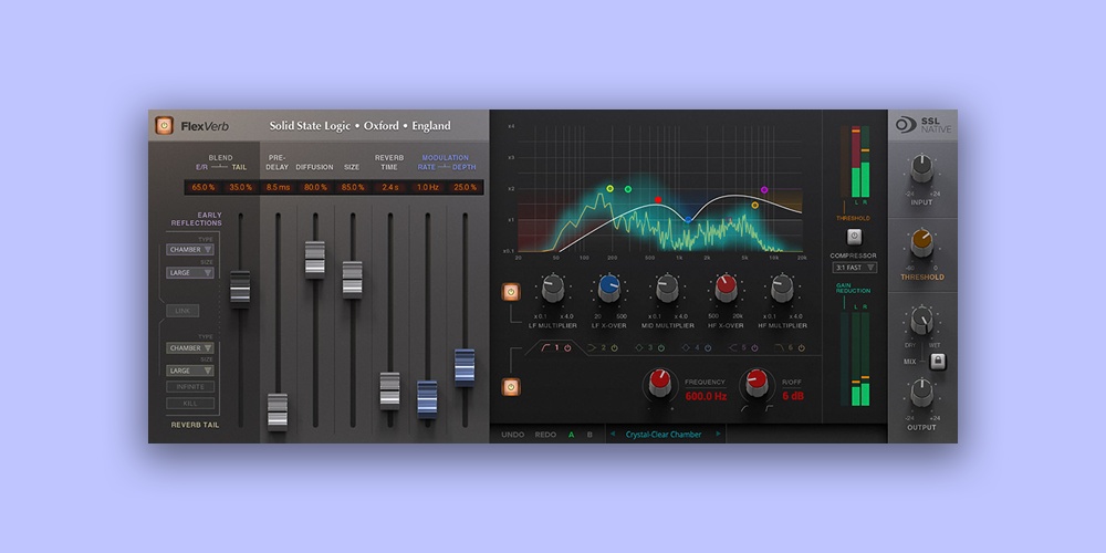 Solid State Logic「SSL Native FlexVerb」ミックスに完璧に溶け込むリバーブ！6バンドEQとサイドチェインコンプ内蔵し、プロ仕様の豊かな残響を直感的に操作できる究極のプロフェッショナル リバーブプラグイン｜DTMプラグインセール