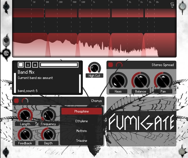 Vain Audio「Fumigate」圧倒的なステレオ拡張機能！最大5バンド分割、独立コーラス処理、ステレオ拡張機能を駆使してミックスのクオリティを向上させるプラグイン｜DTMプラグインセール
