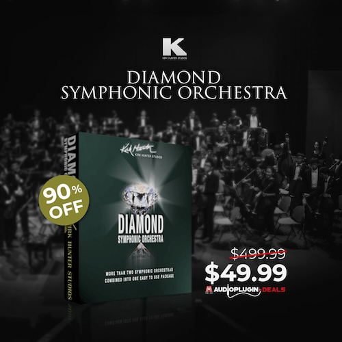 Kirk Hunter Studios「Diamond Symphonic Orchestra」ソロから大編成まで自由自在にコントロール可能!45GBの圧倒的サウンドクオリティで、リアルな演奏表現と柔軟なアレンジ力が魅力のKontakt対応の本格オーケストラ音源|DTMプラグインセール