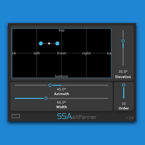 SSA Plugins「aXPanner」ドラッグ操作で音を3D空間に配置!モノ/ステレオ信号を空間内に配置し、バイノーラル再生に最適な高解像度アンビソニック出力を生成できるパンニングツール|DTMプラグインセール