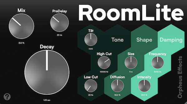 ORPHEUSFX「RoomLite」自然な広がりと奥行きが楽曲を変える!手軽にプロクオリティの空間演出を実現できる高品質なルームリバーブ|DTMプラグインセール