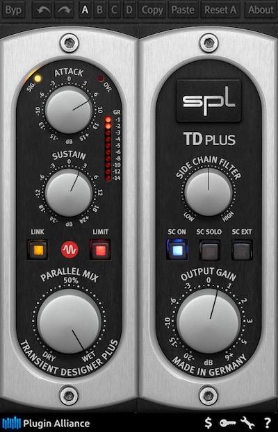 Brainworx「SPL Transient Designer Plus」シンバルのブリードを抑え、スネアの鳴りを整え、キックの迫力を増強!コンプレッサーの複雑な設定は不要、たった2つのノブでドラム音源の輪郭を鮮明に描き出す革新的なダイナミクス処理プラグイン|DTMプラグインセール