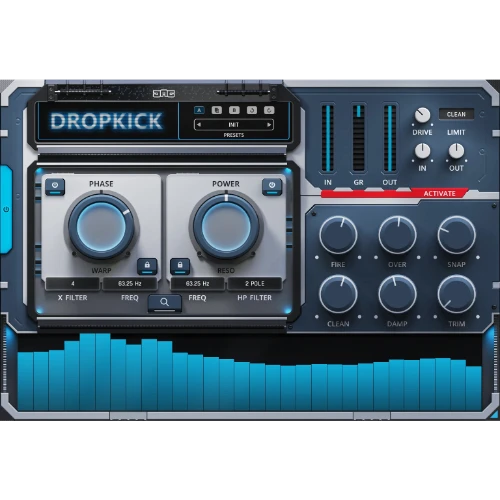 United Plugins「Dropkick」弱いキックを強力に、良いキックをスーパーキックに変える!Dropkickの8つの特化型プロセッサーで、あなたのキックドラムに力強さ、クリアさ、パンチ感を瞬時に与える究極のツールキット|DTMプラグインセール