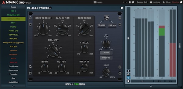 MeldaProduction「MTurboComp」19種類のヴィンテージコンプレッサーを1つに集約!統一されたインターフェースと拡張機能で、複数のクラシックコンプレッサーを自在に使いこなし、独自のダイナミクスプロセッサーまで設計可能な革命的プラグイン|DTMプラグインセール