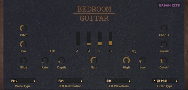 Urban Kits「BEDROOM GUITAR」ギターが弾けなくても感動的なトラックが作れる!ローファイ、インディーポップ、ヒップホップに自然に溶け込む、キー情報&テンポ付きの高品質ギターループ集|DTMプラグインセール