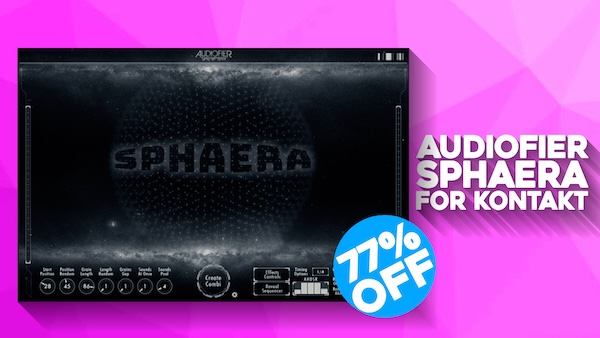 Audiofier「Sphaera」自然なサウンドスケープと予測不能な音楽表現を可能にする!コンボリューションリバーブ・ステップシーケンサー・独自アーティファクト機能搭載し、リアルタイムで変化する音を視覚的に捉え、圧倒的な没入感を実現する次世代音源|DTMプラグインセール