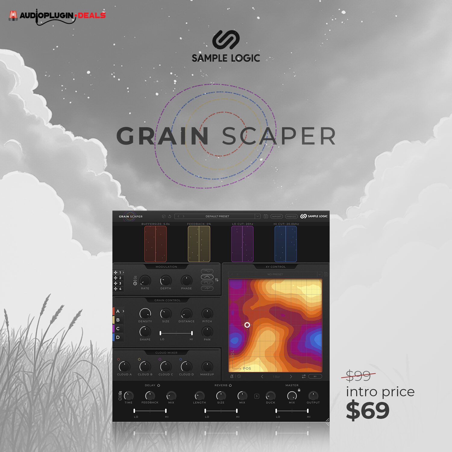 Sample Logic「GrainScaper」音の粒子から無限のテクスチャーを生み出す革新的グラニュラーシンセ!シンセパッドから映画音楽まで幅広く活躍する次世代音響ツール|DTMプラグインセール