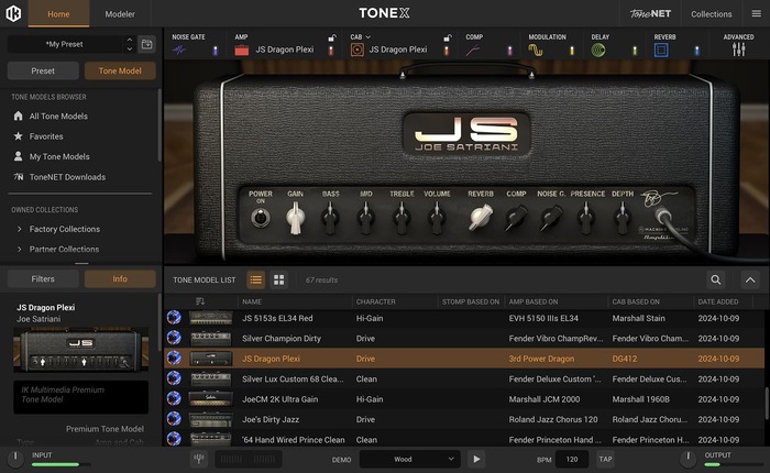 IK Multimedia「TONEX Signature Collections Vol 1」ギターの名手たちのサウンドを自宅で完全再現!MESA/BoogieやDumble系など伝説のアンプとプロギタリストのセッティングを400種類以上収録した宅録からライブまで“すぐ使える本物の音”|DTMプラグインセール