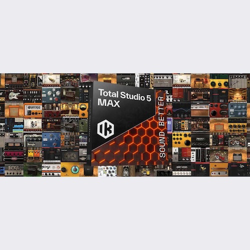 IK Multimedia「Total Studio 5 MAX」作曲からマスタリングまでこれ一つで完結!新登場のPianoverse MAX、TONEXシグネチャーコレクション、最新のT-RackS 6 Maxなど、16,000種以上のインストゥルメントと2,000種以上のスタジオ級エフェクトを網羅する音楽クリエイター必携の究極パッケージ|DTMプラグインセール