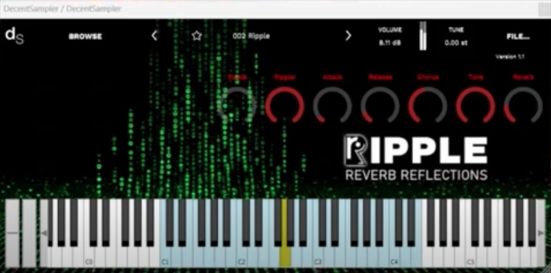 Reverb Reflections「Ripple」音の立ち上がり・残響・揺らぎすらも自在に操れる!直感的に空間をコントロールして、映像の世界観を一段引き上げ、軽量かつ高品質で初心者にも扱いやすいドローン音源|DTMプラグインセール