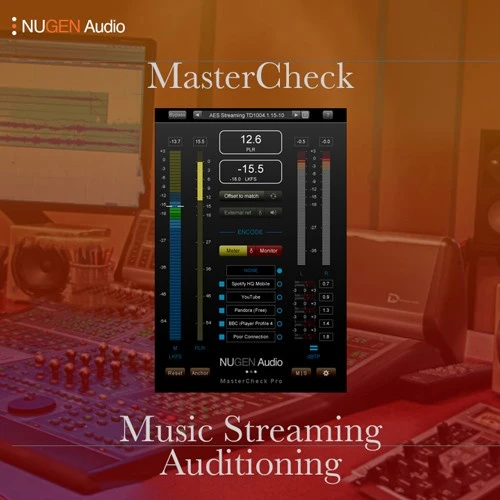 NUGEN Audio「MasterCheck」あらゆる音楽配信サービスに最適化するマスタリングプラグイン!Spotify、YouTubeなど主要配信サービスで、あなたの楽曲が実際にリスナーに届く音質を事前に確認し、理想的なマスタリングバランスを実現するツール|DTMプラグインセール