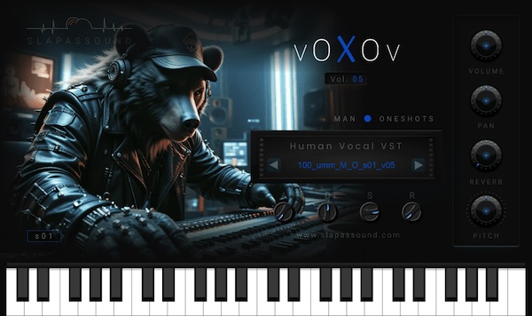 SlapAsSound「VOXOV vol.05」あなたのトラックに“生きた声”を!20種類のプリセット×980のボーカルサンプルを収録した、ループにも、ワンショットにも、グリッチ素材にもなる万能ボイスVST|DTMプラグインセール
