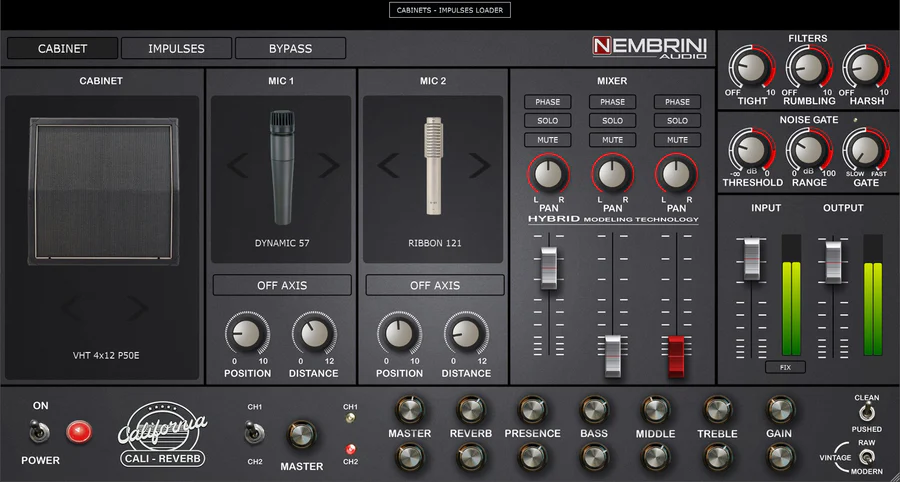 Nembrini Audio「Cali Reverb Modern High Gain Guitar Amplifier」実機Mesa Boogieファンも唸るリアルな再現度!IRローダーや8種のキャビネット搭載で、クリーンから爆音メタルまで自由自在の高品質アンプシミュレーター|DTMプラグインセール