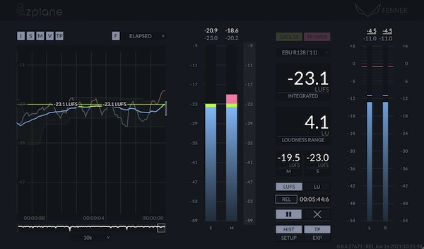 zplane「FENNEK」配信先に合わせた音量基準をワンクリックで確認!世界中の放送局やストリーミングサービスの要件に対応し、プロジェクト全体のラウドネス履歴を視覚化、ステレオから7.1.2サラウンドまで対応するカスタマイズ可能なプロフェッショナルグレードの高精度オーディオメータリングプラグイン|DTMプラグインセール