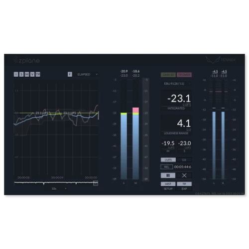 zplane「FENNEK」配信先に合わせた音量基準をワンクリックで確認!世界中の放送局やストリーミングサービスの要件に対応し、プロジェクト全体のラウドネス履歴を視覚化、ステレオから7.1.2サラウンドまで対応するカスタマイズ可能なプロフェッショナルグレードの高精度オーディオメータリングプラグイン|DTMプラグインセール