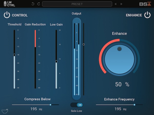 Black Salt Audio「Low Control」低音のコントロールがこれ一つで完結!シンプルな操作で扱いづらい低域をコントロールし、リッチで均整のとれた土台を構築する、あらゆるジャンルの低音域を完璧に調整できるプラグイン|DTMプラグインセール