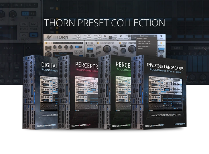 Ocean Swift「Thorn Preset Collection」Thornの魅力を最大限に引き出す712の高品質プリセット!アンビエント・映像・ゲーム音楽・EDM・サイケまで対応する拡張性抜群の万能コレクション|DTMプラグインセール