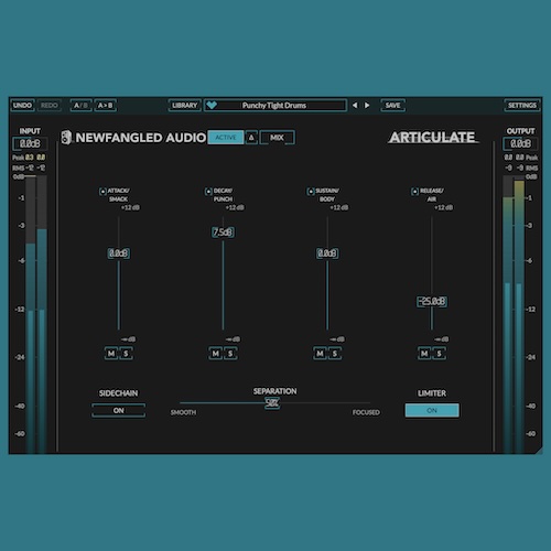 Newfangled Audio「Articulate」EQ感覚で操作できる革新的ダイナミクスプロセッサー!アタックからリリースまでEQのような直感的操作でダイナミクス調整を実現し、ドラムのスマック感、楽器のパンチ、音色の厚み、高域の空気感を独立した4バンドでコントロールできる画期的プラグイン|DTMプラグインセール