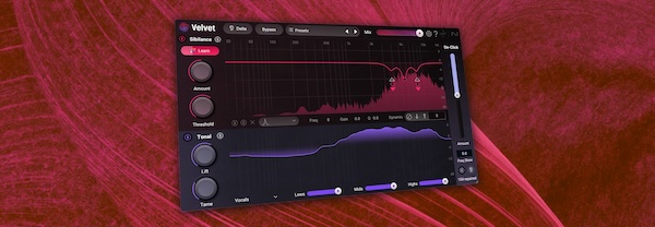 iZotope「Velvet」ボーカル処理の新たな革命!わずか1クリックでシビランス周波数を自動検出、6バンドダイナミックEQと8種類のターゲットプロファイルで理想的なボーカルトーンを実現する次世代ディエッサー|DTMプラグインセール