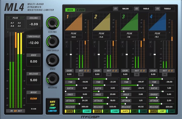 McDSP「ML4000 Mastering Limiter」プロのマスタリングエンジニアも絶賛!柔軟なブリックウォールルックアヘッド設計と多段階リミッティング、直感的な操作性を兼ね備えた、音楽マスタリングからライブ音響まであらゆる現場で活躍する高解像度ダイナミクスプロセッサーの決定版|DTMプラグインセール