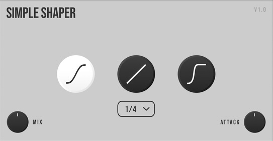 SIMPLE Plugins「SIMPLE Shaper」複雑な設定は一切不要!3つのシェイピングモードとテンポ同期機能で、サウンドの抑揚と立体感を直感的に生み出す次世代音作りツール|DTMプラグインセール