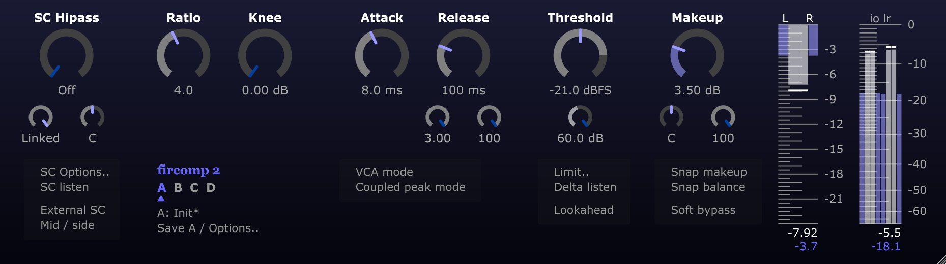 Jon V Audio「FirComp 2」軽いのに音が太い!低レイテンシーでリアルタイム使用にも最適な、パンチと透明感を両立する高性能コンプレッサー|DTMプラグインセール