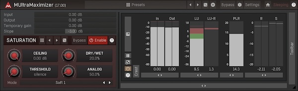 MeldaProduction「MUltraMaximizer」音量最大化の新たな基準!世界最先端のマルチバンドリミッターとサチュレーター技術を誰でも使いこなせるシンプル設計で実現、強力なメータリングシステムとランダム化機能で理想的なサウンドを素早く見つけ出す次世代マスタリングツール|DTMプラグインセール
