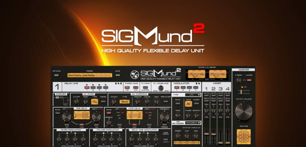 D16 Group「Sigmund 2」次元を超えた音響体験!自在に接続可能な4系統のディレイラインと9種類のルーティングトポロジーで、前例のないサウンドデザインの可能性を開く革新的マルチタップディレイプラグイン|DTMプラグインセール