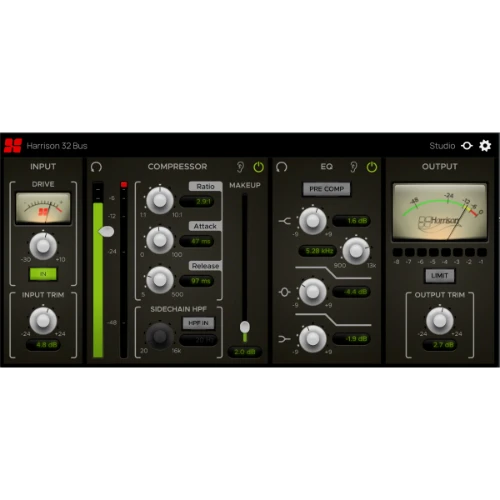 Harrison Consoles「32C Bus」ミキシングエンジニア必見!プロの現場で愛されるテープサチュレーションとバスコンプレッサー、EQ、リミッターが一つになったオールインワンプラグイン