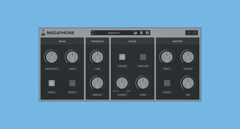AudioThing「Megaphone」あらゆるオーディオソースを本格的なメガホンサウンドへと変換!フィードバック機能とノイズセクションを搭載した2種類のラウドスピーカーエミュレーションプラグイン|DTMプラグインセール