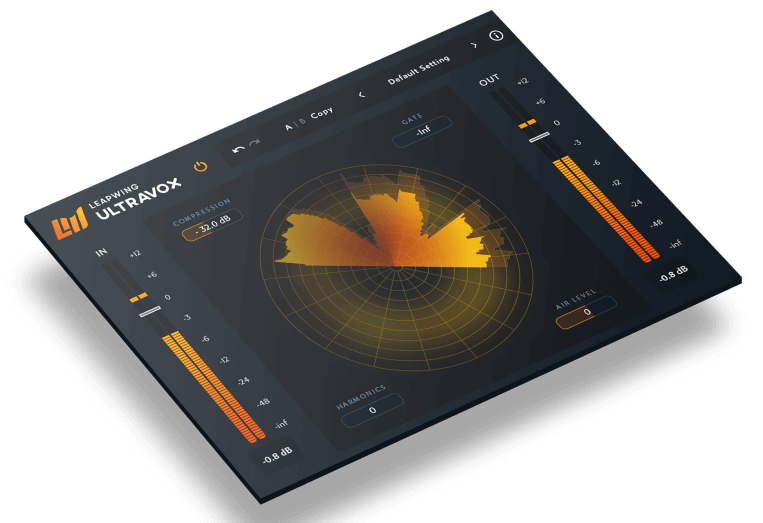 Leapwing Audio「UltraVox」ピーク抑制から不要なノイズ除去、ハーモニクス付加まで一画面で完結!あらゆるボーカルに最適化された4つのアルゴリズムで、数秒でプロクオリティのボーカルサウンドが完成するプラグイン|DTMプラグインセール