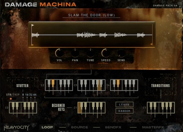 Heavyocity「Damage Machina」強力なDamage 2エンジンが駆動する機械的リズムの芸術!工業用歯車、タイプライター、骨董品のトラクター、ピンボールマシンの力強く汚れた金属音が生み出す型破りでインスピレーションに満ちた比類なきパーカッションコレクション