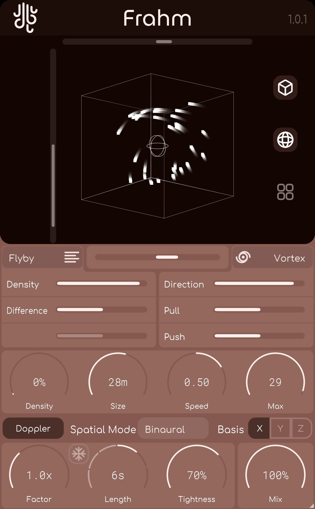 Lese「Frahm」三次元空間で音を自在に動かす!カオスを視覚化するOpenGL 3Dビューポートとリアルタイムで操作可能なパフォーマンス機能を備え、没入感あふれるバイノーラルサウンドを実現するマルチスパシャライザー|DTMプラグインセール