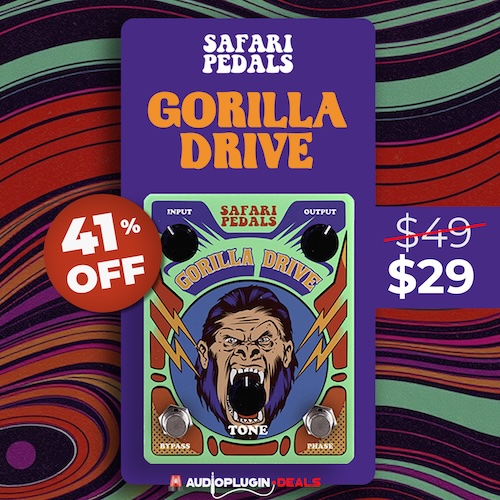 Safari Pedals「Gorilla Drive」音がこもる・薄い・抜けない…そんな悩みを解決するサチュレーション!トラックにアナログの温かみと個性を与え、ボーカルにもベースにも効く“音のキャラクター付け”プラグインの決定版|DTMプラグインセール