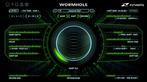 Zynaptiq「WORMHOLE」異次元のサウンドデザインを瞬時に実現!高度なピッチシフティングとスペクトル変形技術を駆使して、モンスターボイスやロボット音声、宇宙船の環境音、幻想的な音楽エフェクトまで、簡単・高音質につくれる革新的マルチエフェクト|DTMプラグインセール