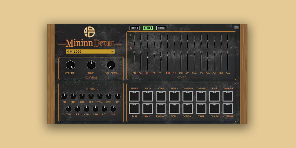 Audio Blast「MininnDrum」マイケル・ジャクソンやプリンスが愛したLinn LM-1の音色を完全再現!LM-1、9000バージョン、カスタム80'sサウンドの3つのROMと16チャンネルマルチアウト機能で、レジェンダリーなドラムサウンドを自在に操る次世代ドラムマシン|DTMプラグインセール